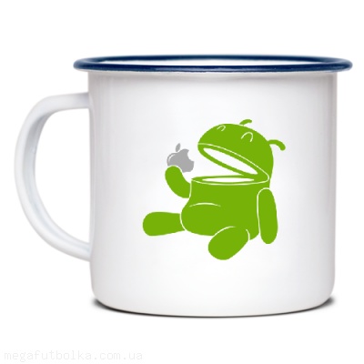 Android ест яблоко